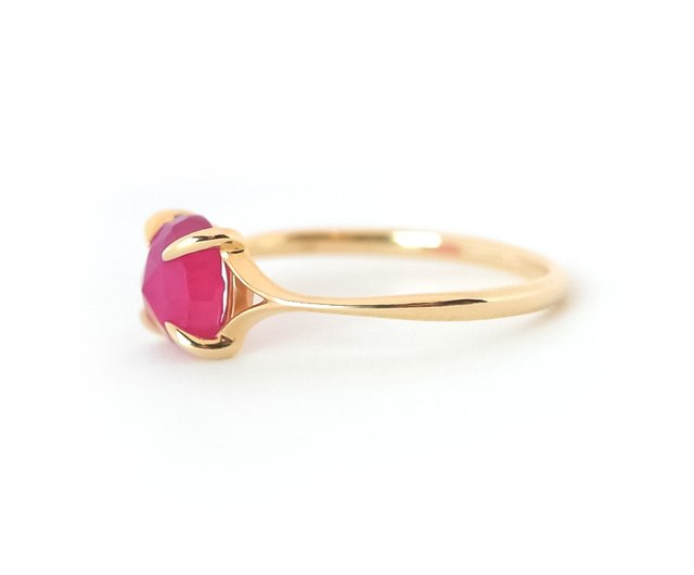 Ruby K10 Ring Rose Cut ~VALOA~ July Birthstone - Shop raspia