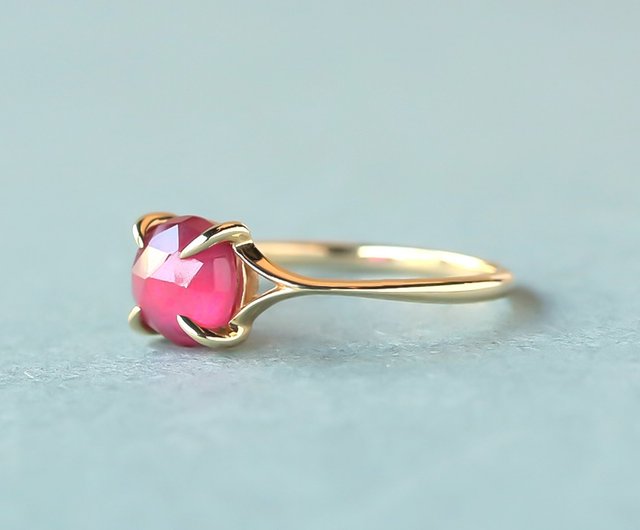 Ruby K10 Ring Rose Cut ~VALOA~ July Birthstone - Shop raspia