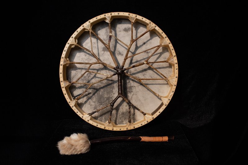 生命之樹 薩滿鼓 Ritual drum 純手工製作 shamanic 大自然 療愈 - 吉他/樂器 - 真皮 