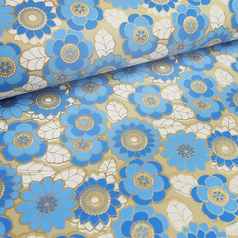 Shizen blue floral handmade wrapping paper - Gift Wrapping & Boxes - Paper Blue