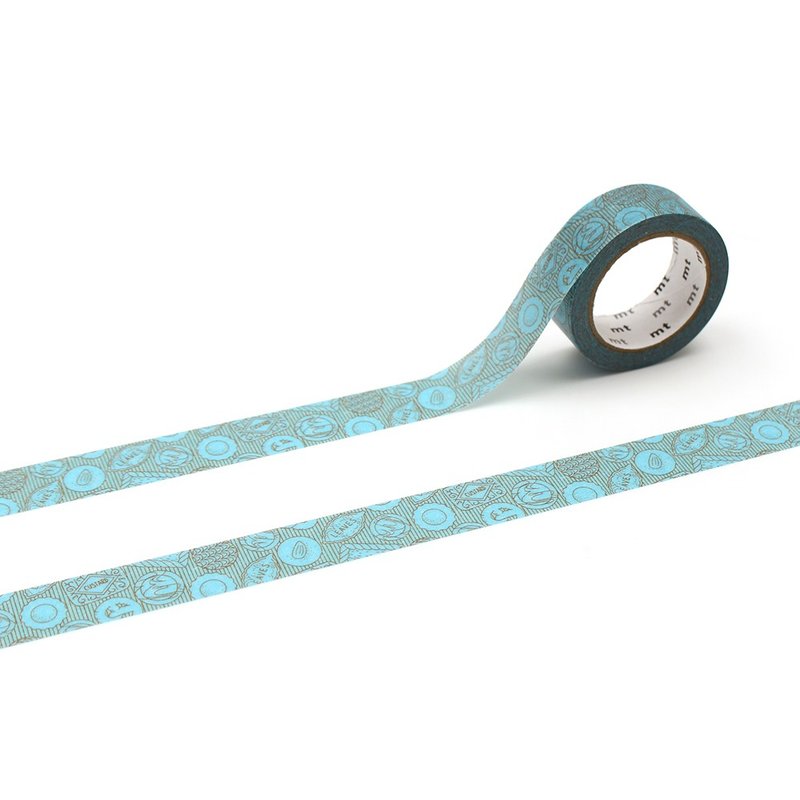 mt ex Masking Tape 2024SS / Lined cookies (MTEX1P235) - Washi Tape - Paper Blue