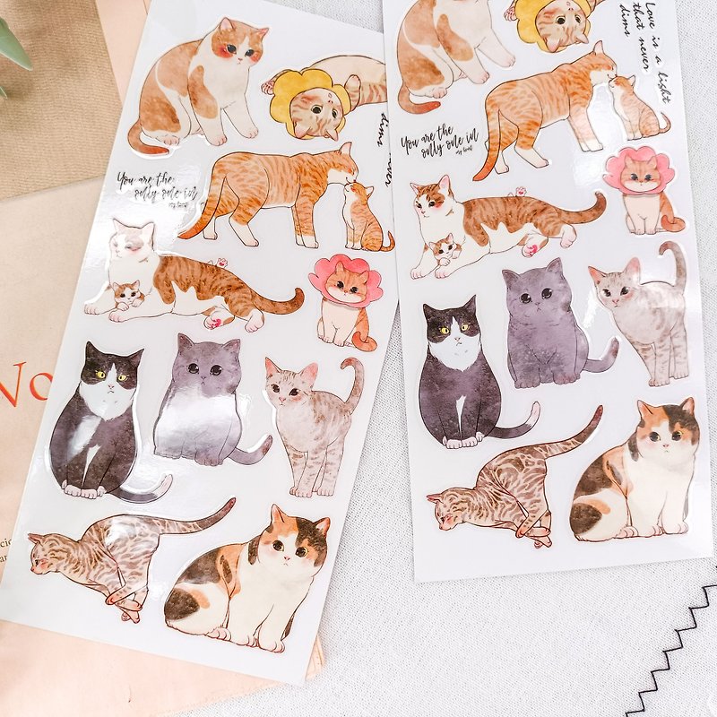 004 可愛貓咪2 Cute Cat2 / 轉印貼紙Transfer Stickers - 貼紙 - 塑膠 多色