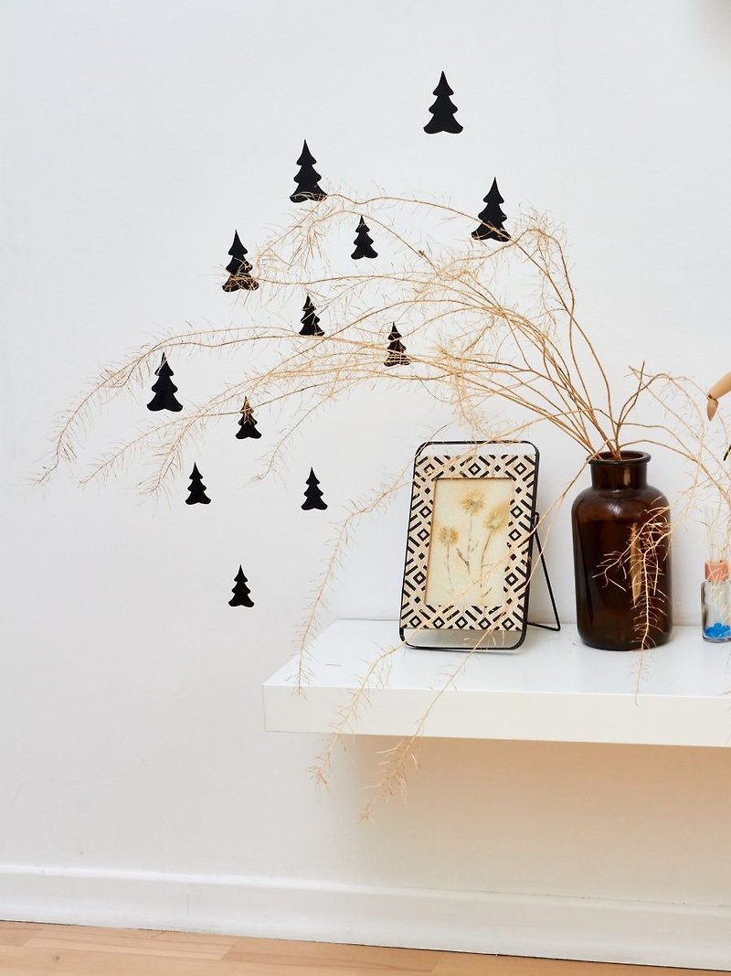 クリスマス装飾/ペーパークラフト クリスマスツリーステッカーパック 子供用壁装飾用 - ウォールデコ・壁紙 - その他の素材 ブラック