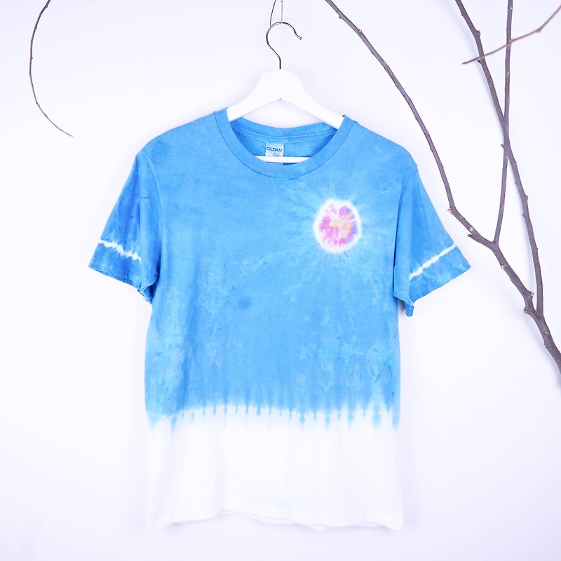 : Fireball : Tie dye/T-shirt/Garment/Custom size/Men/Women - Unisex Hoodies & T-Shirts - Cotton & Hemp Blue