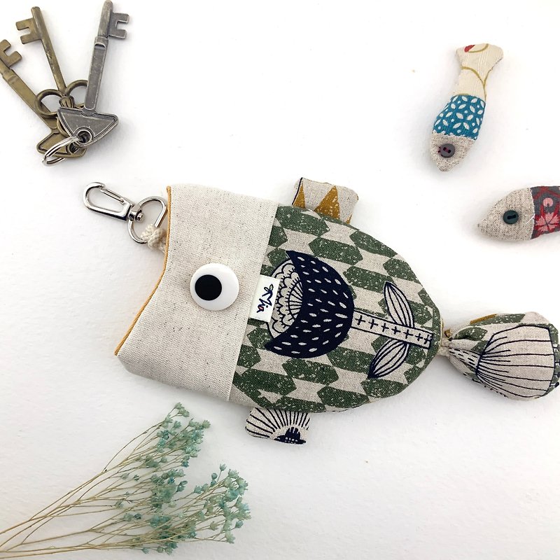 可愛魚魚鑰匙包 - 鑰匙圈/鎖匙扣 - 棉．麻 