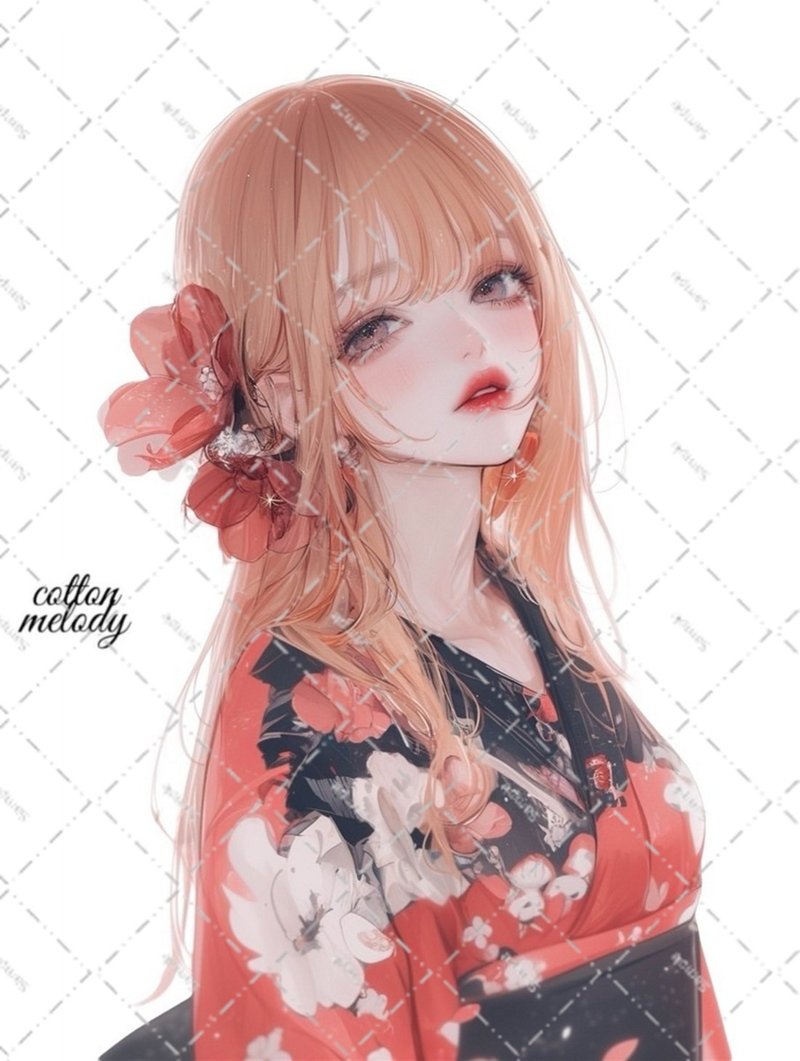 original sticker no.6707 人物ステッカー オリジナルステッカー 人物ステッカー 女の子ステッカー オリジナル人物ステッカー - 貼紙 - 紙 