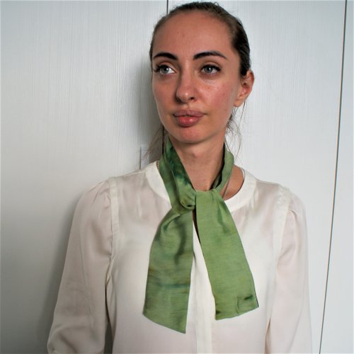 Tie-Dye Green Scarf Hand Dyed Green Scarf by Akasha Sun Tie Dyed Scarves and Clothing DISCOUNTED:  Green Earth Tie Dye Scarf