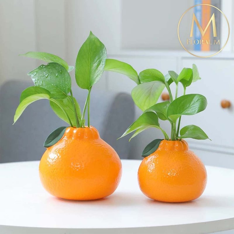 大橘大利水果造型陶瓷花瓶 - 花瓶/花器 - 塑膠 綠色