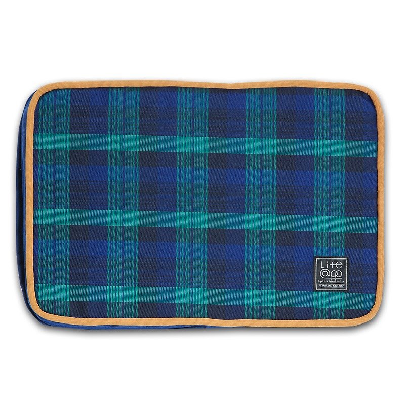 "Lifeapp" mattress replacement cloth cover XS_W45xD30xH5cm (Blue Plaid) without sleeping mats - ที่นอนสัตว์ - วัสดุอื่นๆ สีน้ำเงิน