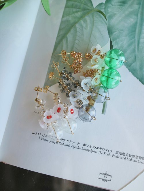 イノヤマキコ ガラスピアス(オーダーメイド品) ガラスアクセサリー - ショップ Hachi ピアス・イヤリング - Pinkoi