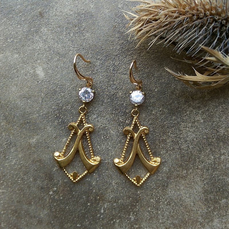 Victorian Style Drop Earrings - Earrings & Clip-ons - Copper & Brass 