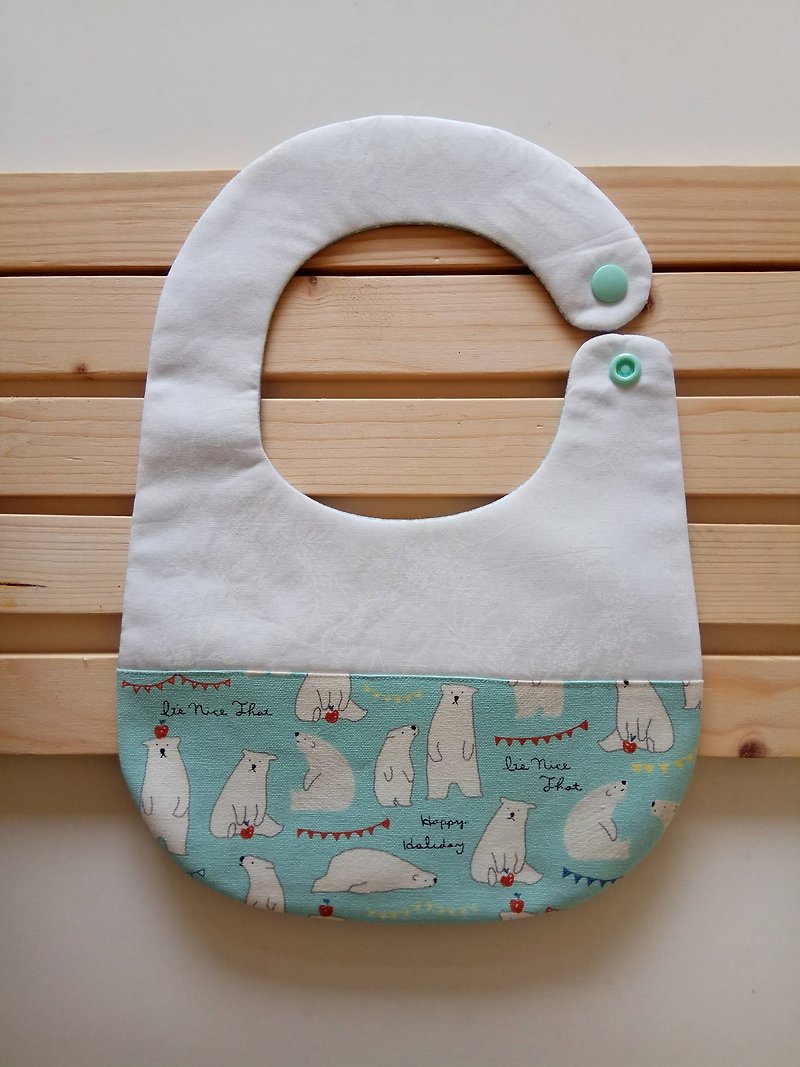 Lake water green polar bear Miyue gift bib baby bib - Baby Gift Sets - Cotton & Hemp Multicolor