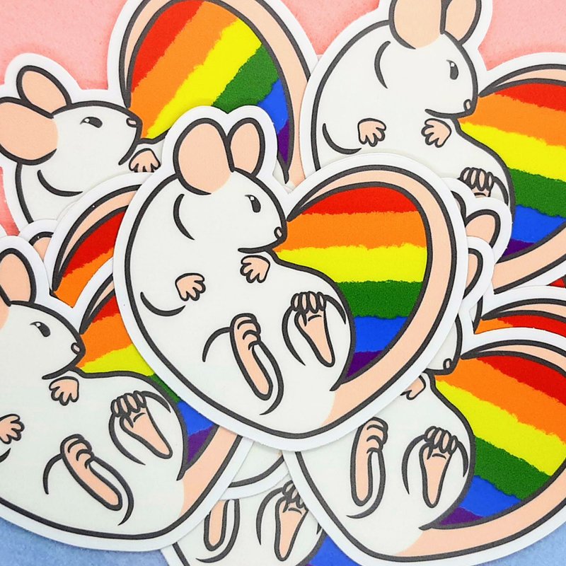 LGBT同志驕傲老鼠彩虹大貼紙 - 貼紙 - 紙 多色