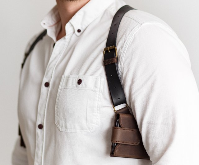 Phone Case Leather Shoulder Holster Crossbody Sling Bags Waxed