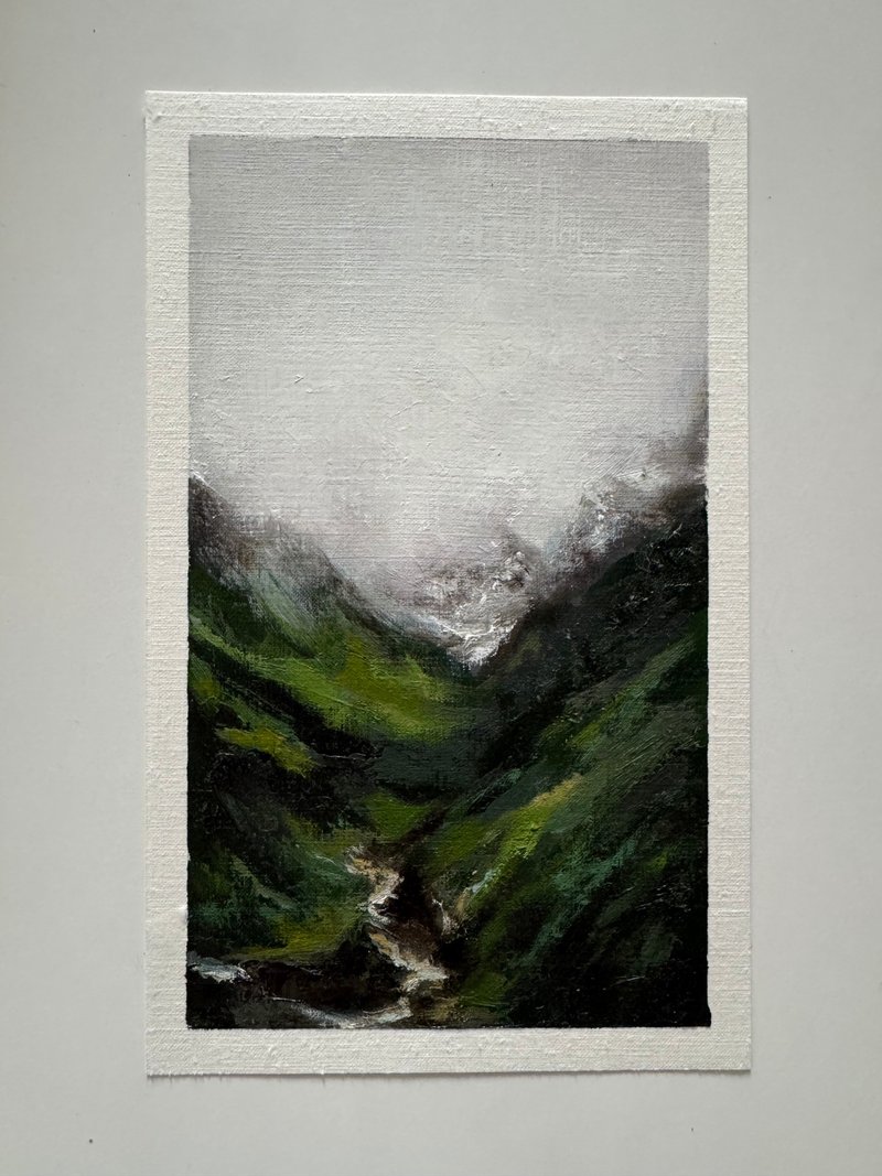 Postcard with real oil painting 21*13 cm - 卡片/明信片 - 紙 
