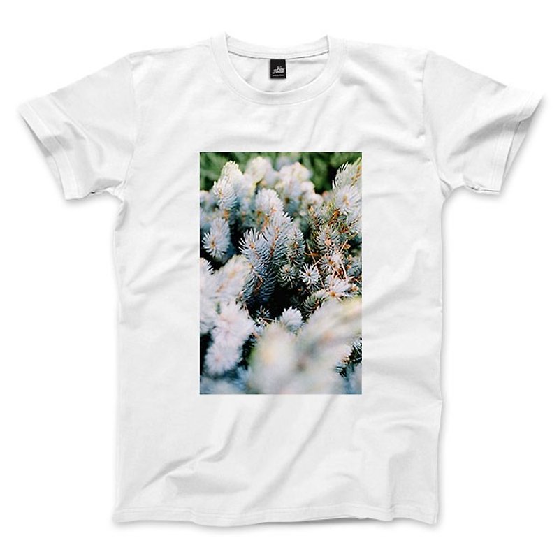 植物-ホワイト-ユニセックスTシャツ - Tシャツ メンズ - コットン・麻 ホワイト