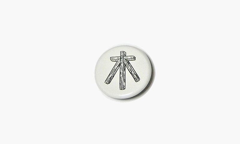 NORITAKE – WOOD Badge - Badges & Pins - Other Metals White
