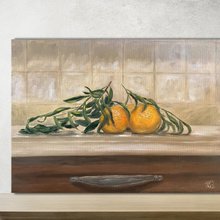 シクラメンの花の油絵 写実的な花の芸術 30 x 20 cm - ショップ