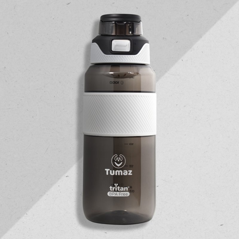 Environmental protection Tritan large capacity direct drinking sports bottle 500ml/1000ml - อุปกรณ์เสริมกีฬา - พลาสติก สีเทา