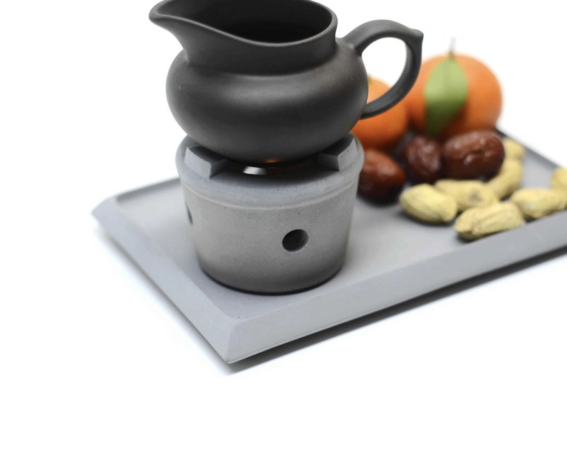 Small tea-making stove tea warmer, brew tea with wabi-sabi aesthetics - Teapots & Teacups - Cement Gray