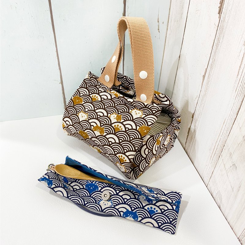 WaWuStyle Furoshiki-like Lunch Bag - กระเป๋าถือ - ผ้าฝ้าย/ผ้าลินิน หลากหลายสี