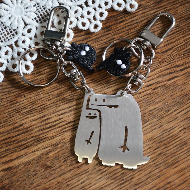 Lean on me, I will not fall over Stainless Steel Keychains / Set - Keychains - Stainless Steel Gray