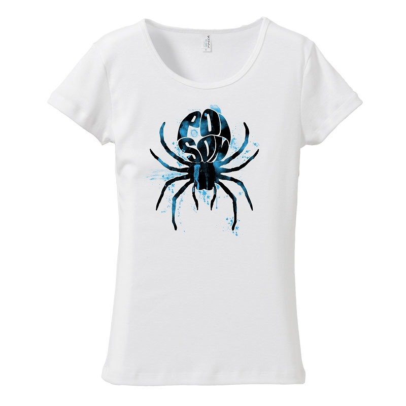 [レディースTシャツ] 毒蜘蛛 - 女 T 恤 - 棉．麻 白色