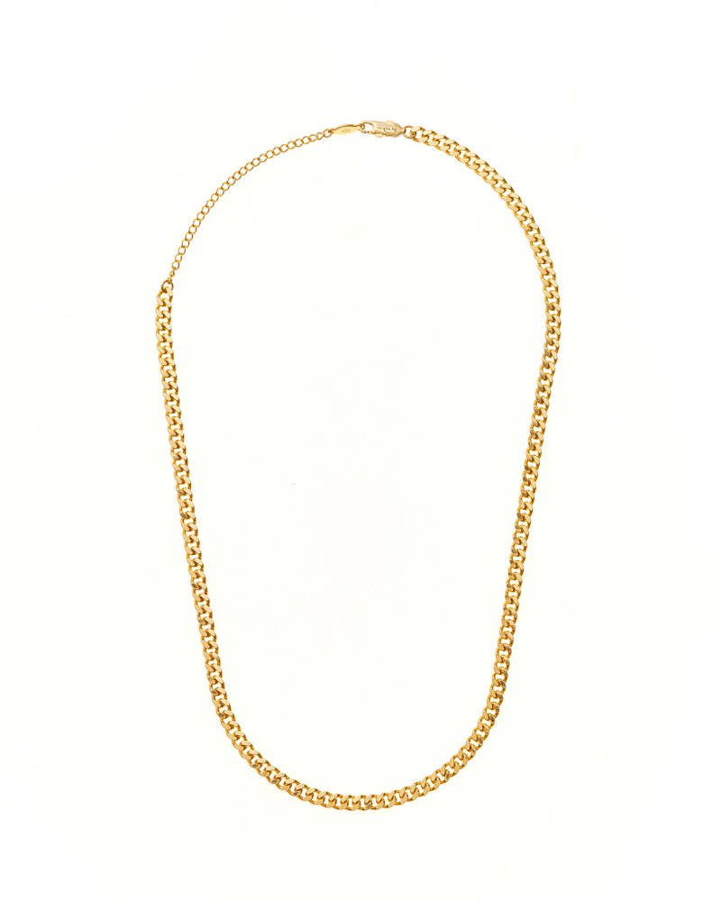 OA CHUNKY CURB CHAIN (Gold Plated) - สร้อยคอ - เงินแท้ สีทอง