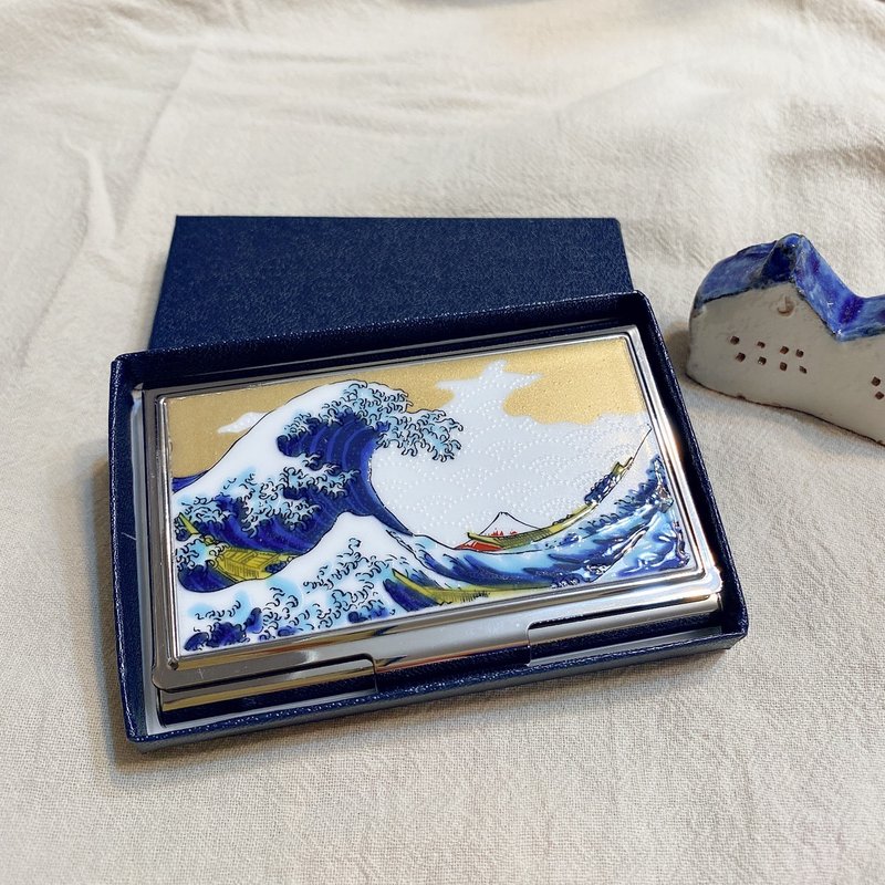 九谷燒青郊窯名片盒-波(浪裏) - 名片夾/名片盒 - 其他金屬 