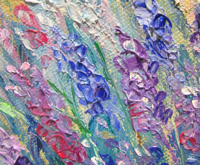 油絵 絵画【ラベンダー】 油絵 油彩 油彩画 絵 絵画【青空とラベンダー畑】 絵画 HR
