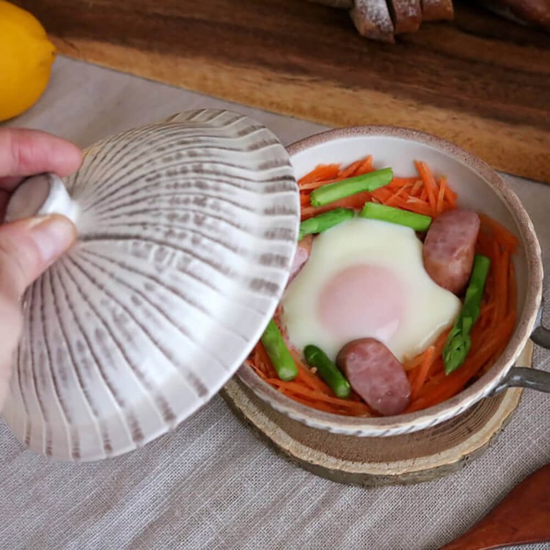 注意項目  Pebblewaki Pebblewaki Cocotte眼拉基製作船可以選 - 廚具 - 陶 白色