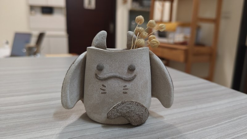 魟寶寶小盆器 - 裝飾/擺設  - 陶 灰色