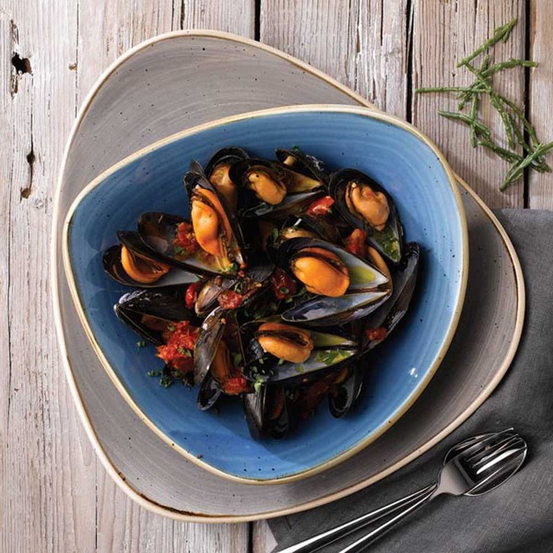 英國Churchill | STONECAST點藏系列海水藍-23.5 CM三角餐碗 - 碗 - 瓷 藍色