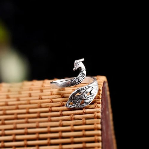 ソリッド 990 フルシルバー孔雀ジュエリーセット女性用エスニック