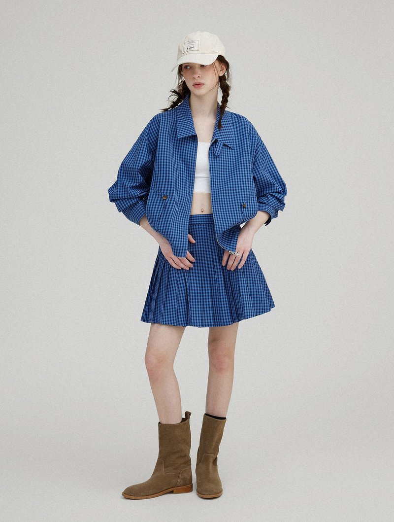 nordic北歐復古 懶人穿搭夾克型襯衫外套 百褶裙短褲套裝 - 女裝恤衫 - 其他材質 多色