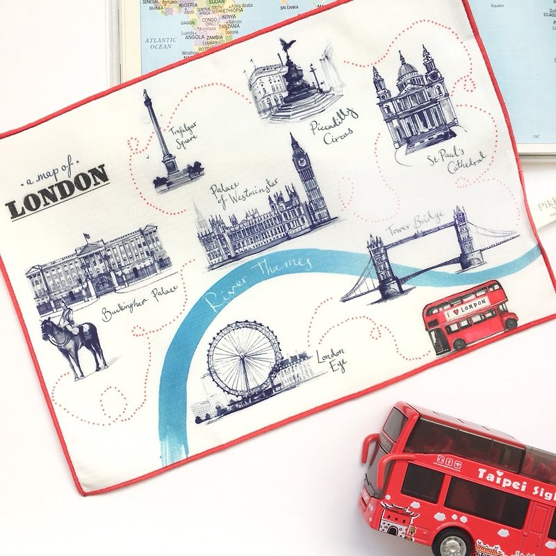 長條加大款/城市系列_英國倫敦 Map of LONDON | 洗臉布 - 潔面/卸妝 - 其他材質 粉紅色