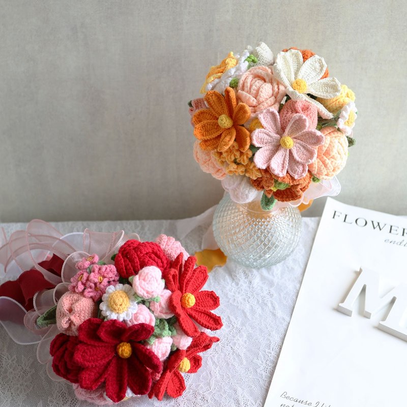 NO13 Knitted bouquet/Wedding bouquet Wedding bouquet Photo bouquet - Dried Flowers & Bouquets - Cotton & Hemp 