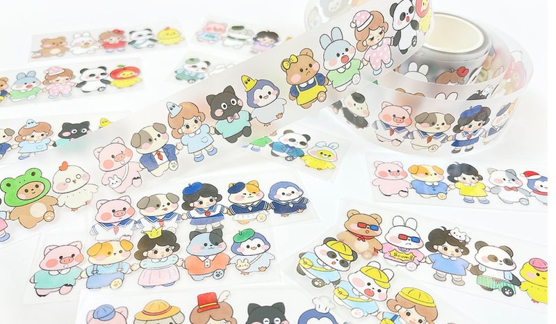 [Fourth Edition] Healing and cute washi tape notebook materials - มาสกิ้งเทป - กระดาษ หลากหลายสี