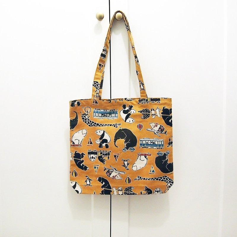 Eco Bag-Animal Tourism - Handbags & Totes - Cotton & Hemp Orange