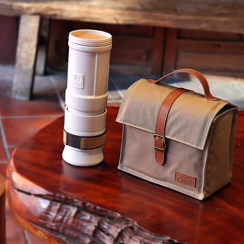 【現貨】攜帶式精品手沖咖啡泡茶機 HOFFE3 優惠組合 (大全配) - 咖啡壺/咖啡器具 - 瓷 白色