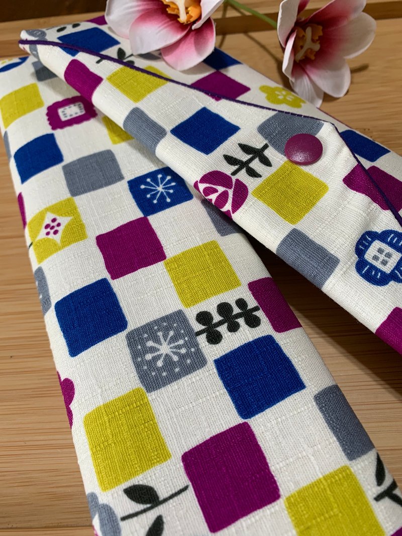 Wenqingfeng 環境保護綿の箸袋 ~ 夢の花が落ちる 神秘的なパープルの無地のリネン日本潮の貯蔵 - 収納用品 - コットン・麻 ホワイト