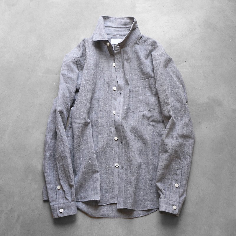 ウォッシャブルウールシャツGRY・ユニセックス - 男毛衣/針織衫 - 其他材質 灰色