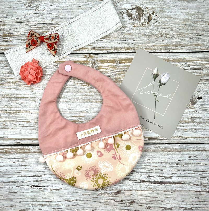 蛋蛋兜 六層紗圍兜 粉色蒲公英 - 圍兜/口水巾 - 棉．麻 粉紅色