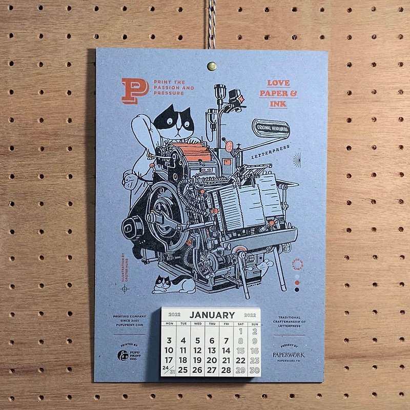 2022 letterpress cat master pictorial calendar
