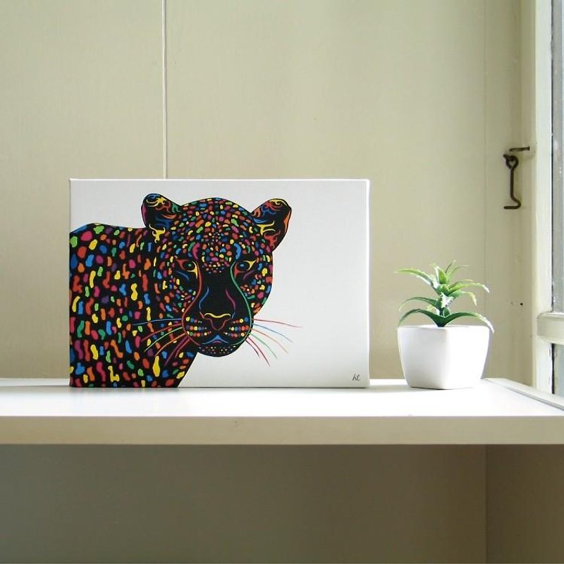 藝術 海報 繪畫 掛畫 時尚 優雅 豹 動物 壁貼 創意 色彩 - 海報/掛畫/掛布 - 其他材質 多色