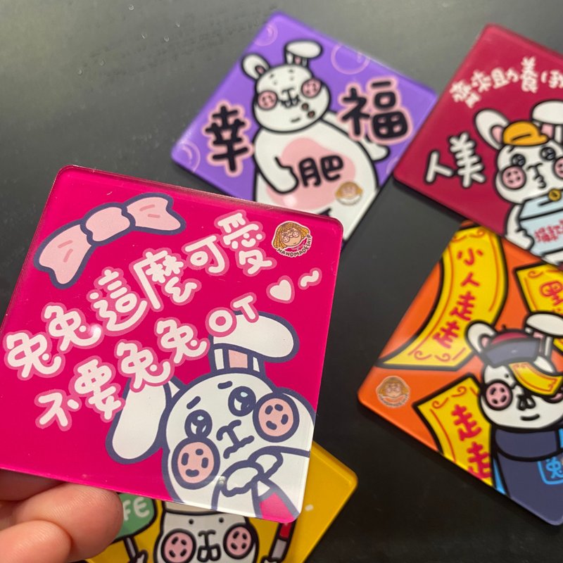 兔兔方形磁石-兔兔不要OT - 磁鐵 - 塑膠 
