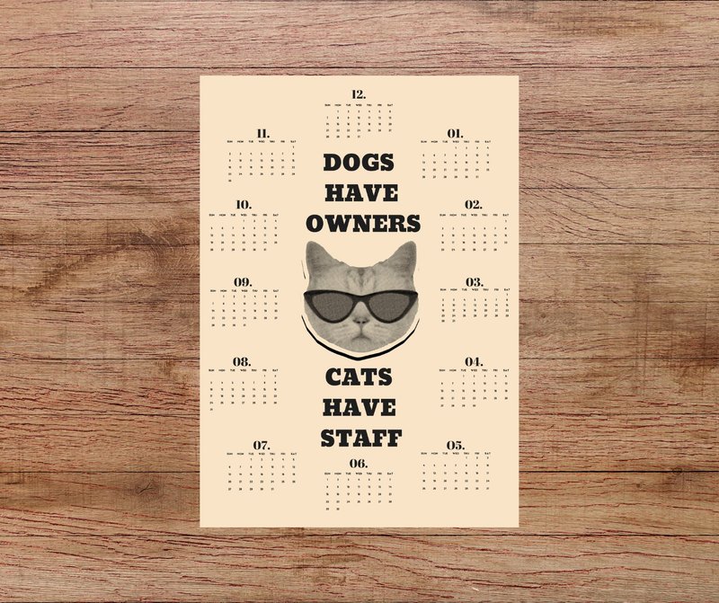 The Cats Meow – 2025 Vintage Wall Calendar | Digital Download - 電子似顏繪/繪畫/插畫 - 其他材質 