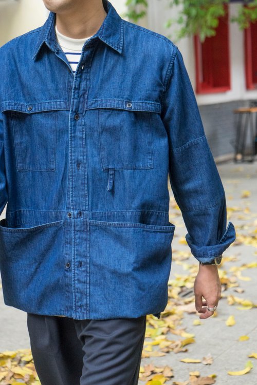 SHIRT casual daily denim shirt early spring fashionable retro refreshing  blue shirt casual chic - Shop Lab Store Men's Shirts - Pinkoi