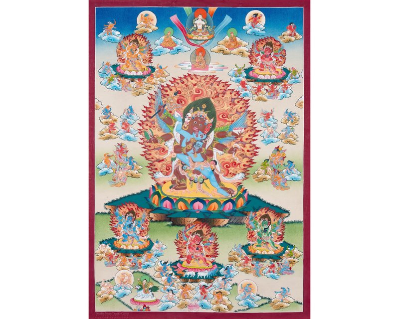 金剛禁行者唐卡  以神聖藝術引發靈性力量 - 壁貼/牆壁裝飾 - 其他材質 多色