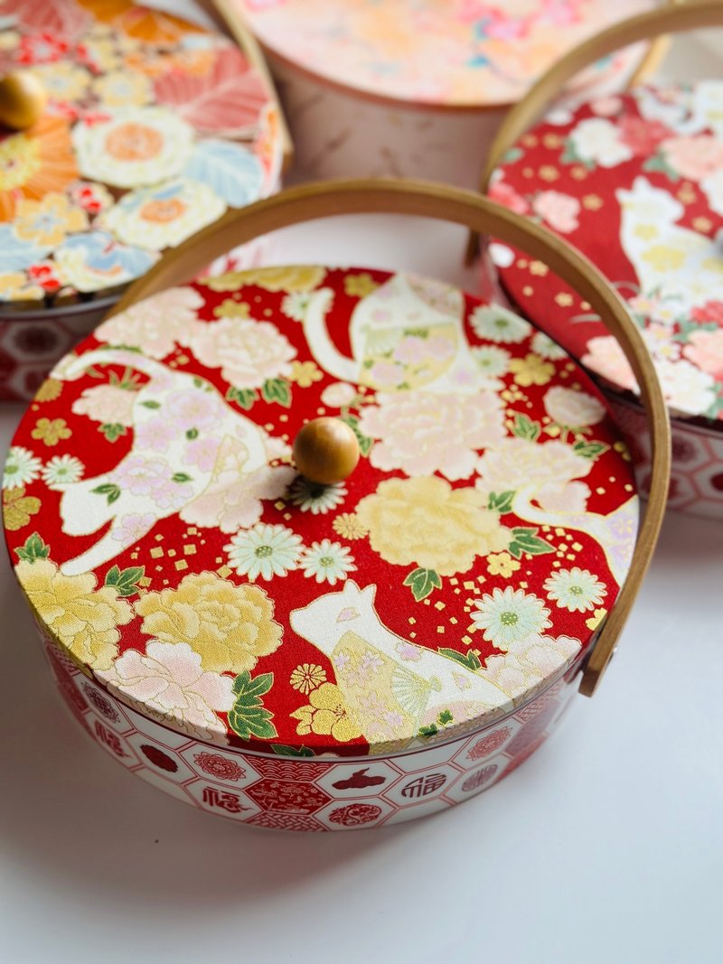 Chinese New Year Candy Box - ชั้นวาง/ตะกร้า - เครื่องลายคราม สีแดง